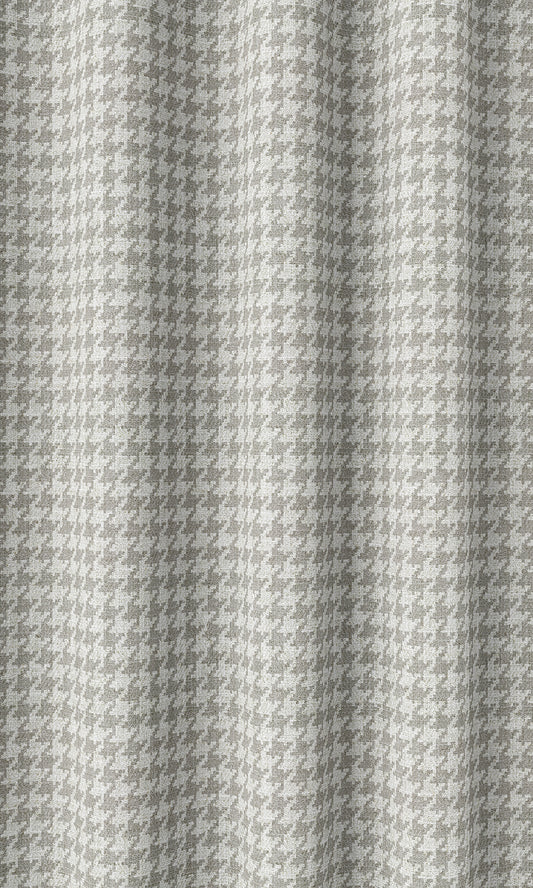 Houndstooth Print Custom Curtains (Grey/ White)