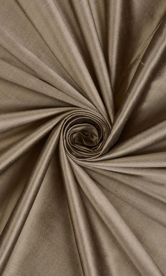 Plain Shantung Silk Custom Home Décor Fabric Sample (Brown)