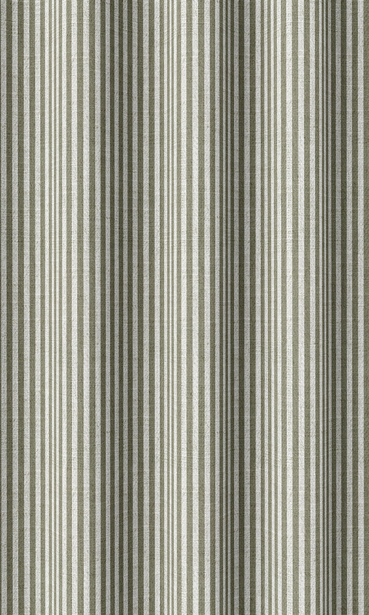 Striped Drapes (Olive Green/ White)