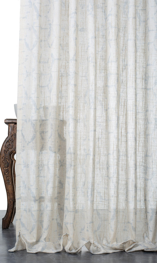 Self-Patterned Sheer Drapes (Cream/ Grey)