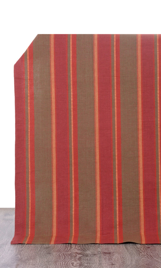 Made to Measure Cotton Drapes (Red/ Green)