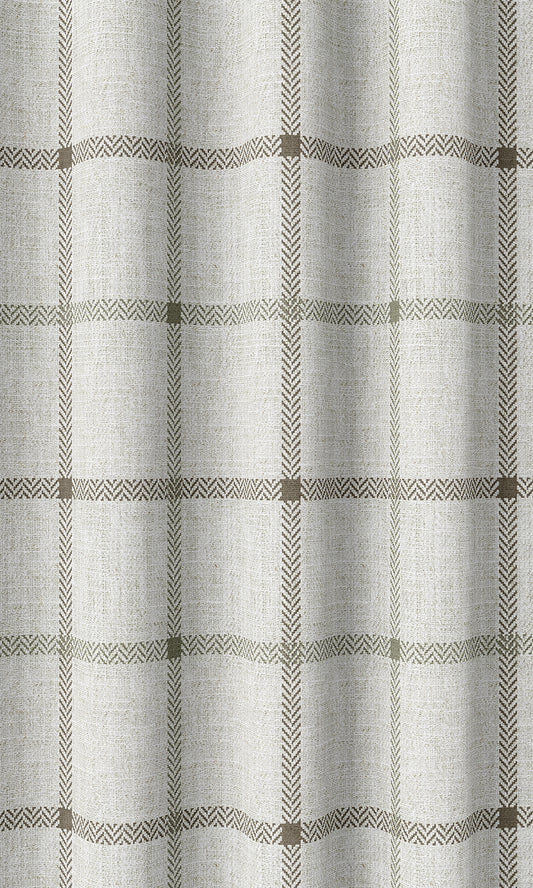 Modern Check Patterned Home Décor Fabric Sample (Linen White)