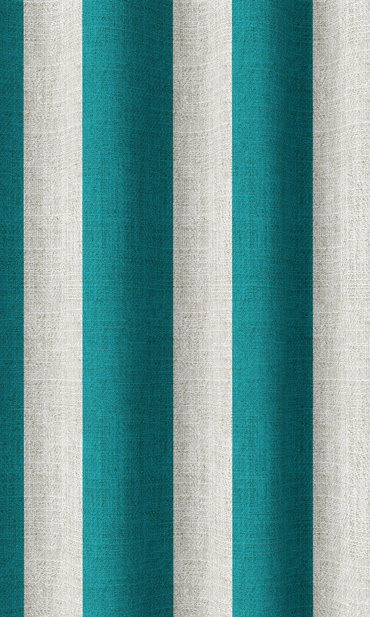 Striped Print Curtains (Pacific Blue)