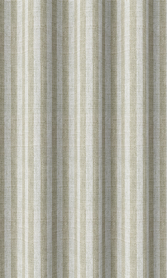 Striped Window Curtains (Beige/ White)