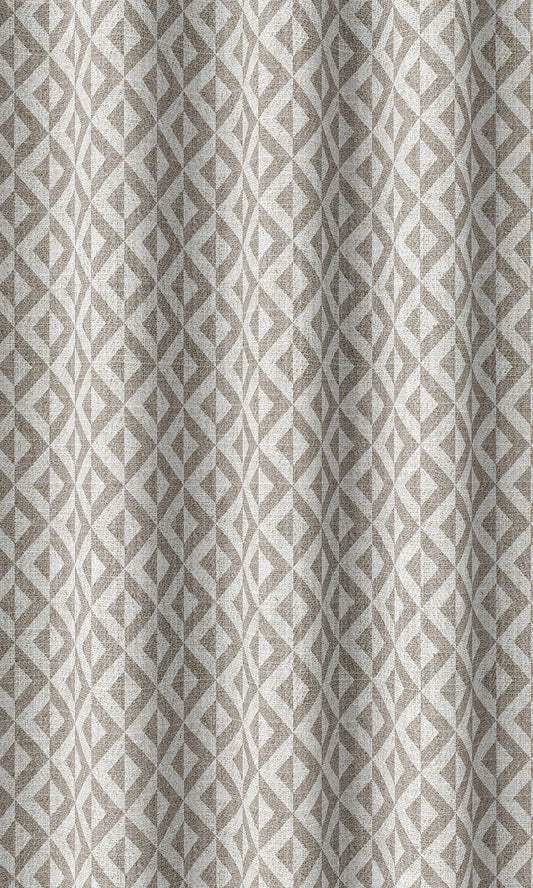 Modern Geometric Patterned Curtains (Grey/ White)