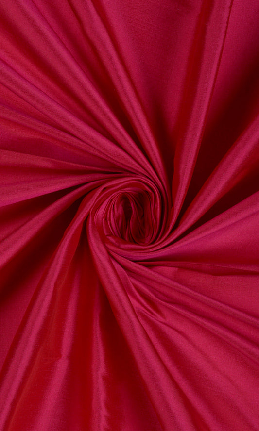 Shantung Silk Custom Home Décor Fabric Sample (Ruby Pink)