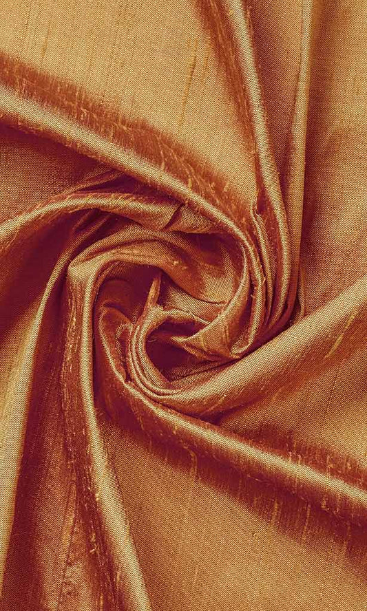 Dupioni Silk Home Décor Fabric Sample (Saffron Orange)