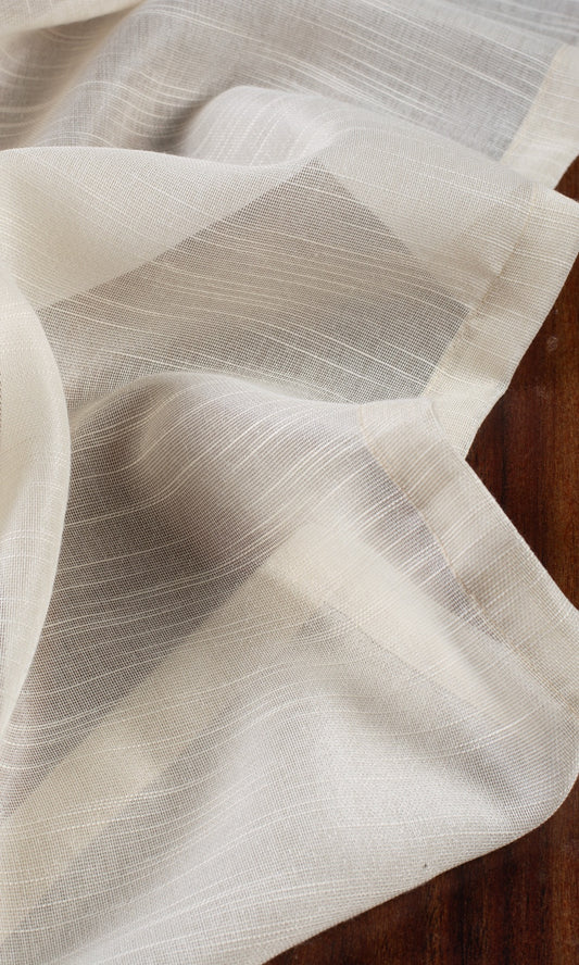 Textured Sheer Home Décor Fabric Sample (Pale Beige/ Warm Ivory)