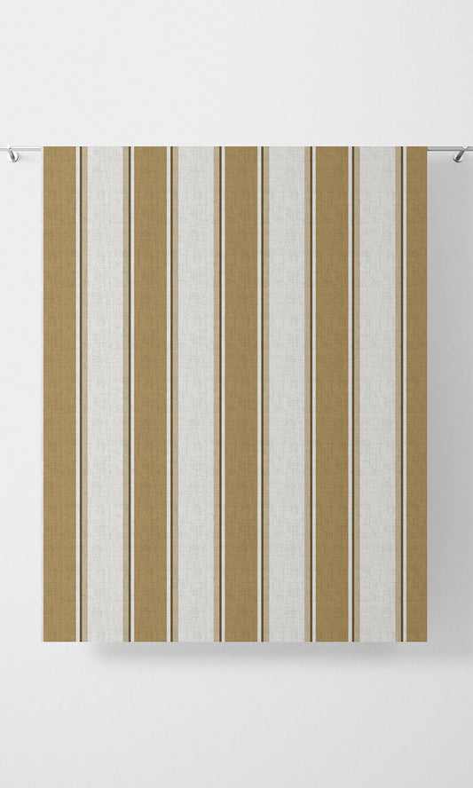 Striped Drapes (Ochre Yellow/ White/ Brown)