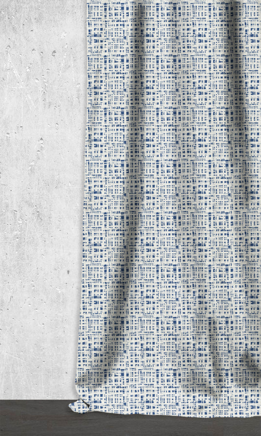 Custom Home Décor Fabric By the Metre (Eggshell White/ Blue)