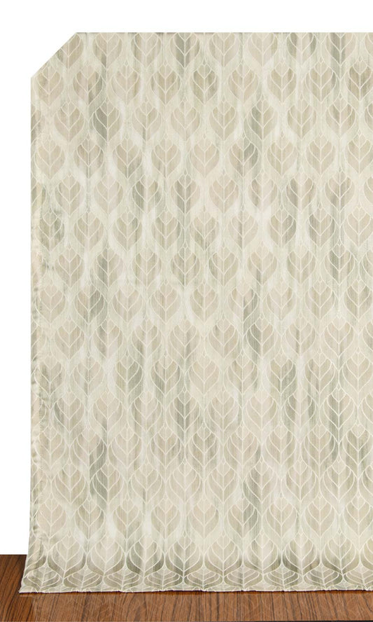 Petal Patterned Home Décor Fabric By the Metre (Soft Green)