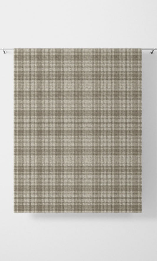 Plaid Patterned Home Décor Fabric Sample (Beige/ White)