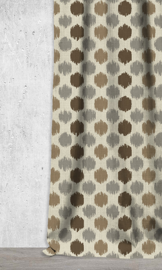 Printed Home Décor Fabric Sample (Grey/ Brown)