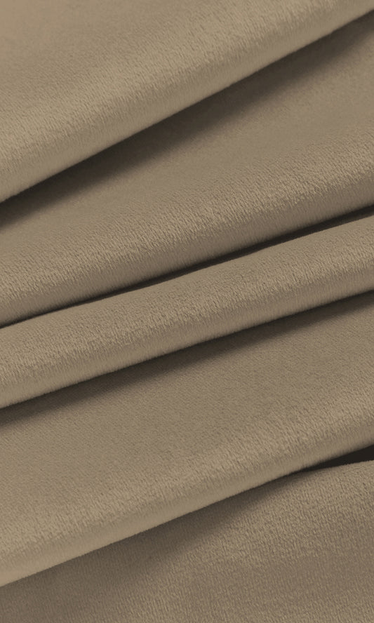 Plain Velvet Home Décor Fabric By the Metre (Fawn/ Tan Brown)