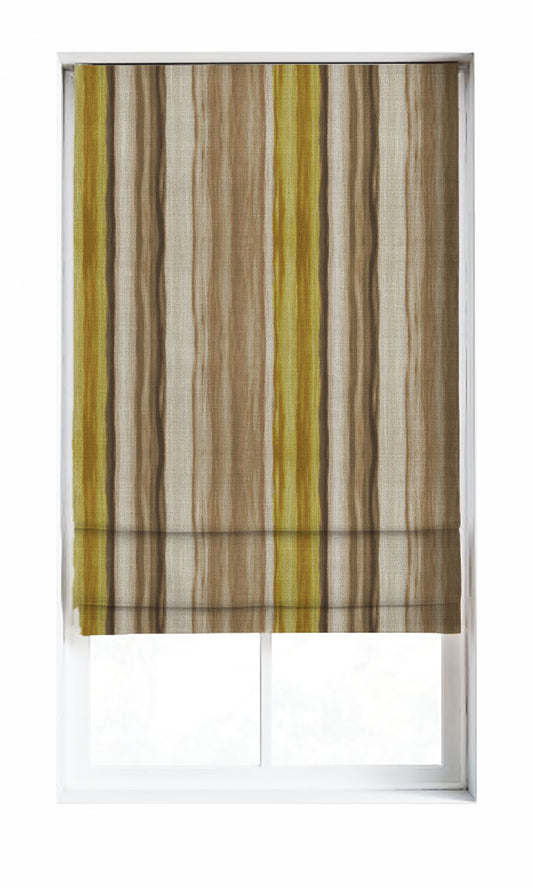 Modern Striped Bespoke Drapery (Yellow/ Brown)