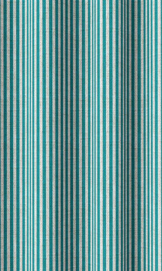 Striped Print Window Drapes (Pacific Blue)