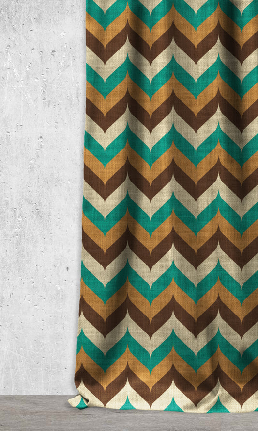 Custom Kilim Drapes (Turquoise/ Tawny Brown)