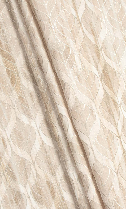 Petal Patterned Curtains (Pale Beige/Brown)