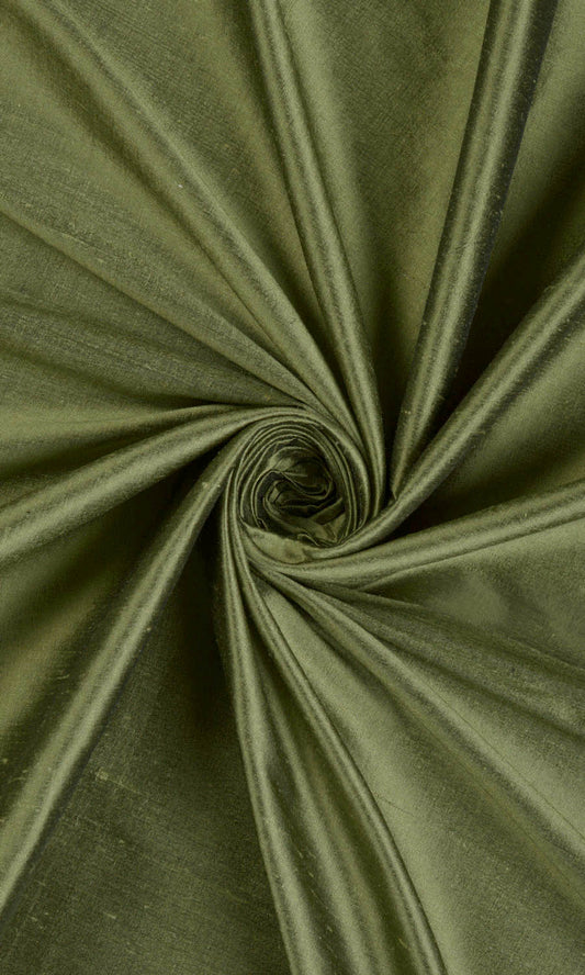 Shantung Silk Curtains (Olive Green)