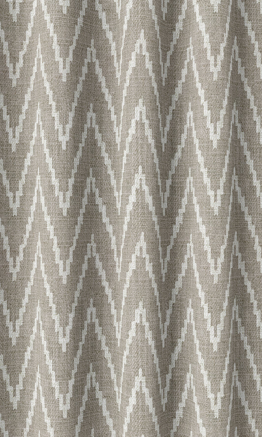 Chevron Print Window Curtains (Grey/ White)