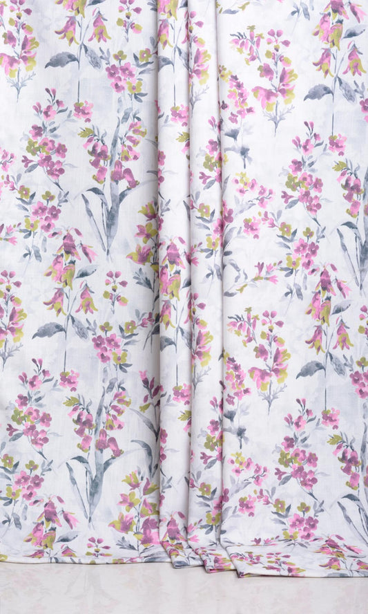 Floral Print Drapery (Pink/ Grey)