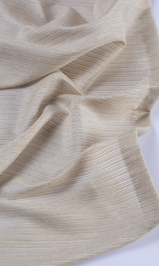 Striped Sheer Home Décor Fabric Sample (Sand Beige)