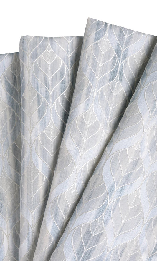 Petal Patterned Drapery (Silvery Blue)