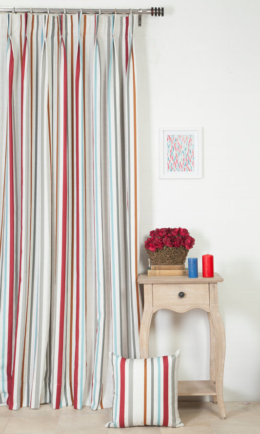 Striped Curtains (White/ Pink/ Blue/ Grey)