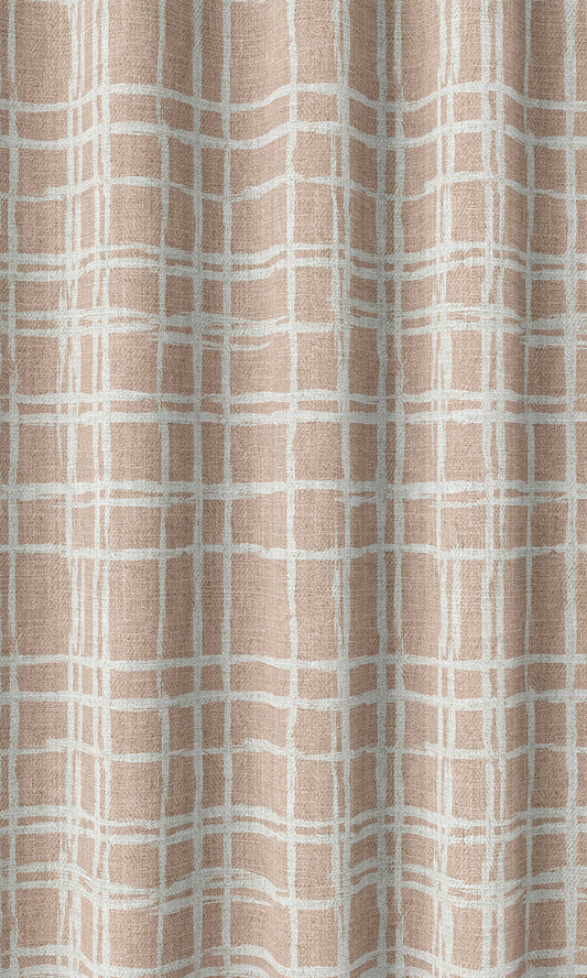 Modern Abstract Print Drapes (Blush Pink/ White)