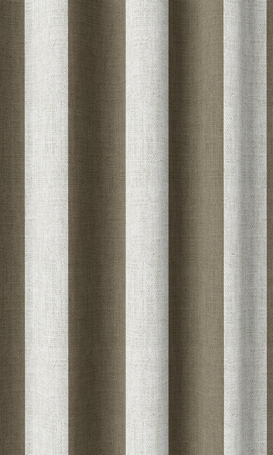 Striped Drapes (Cedar Brown/ White)