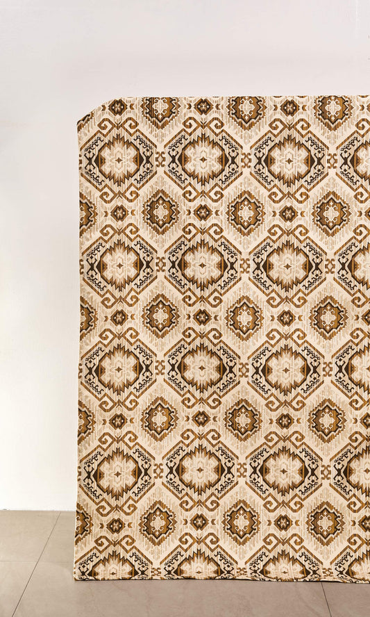 Aztec Textured Home Décor Fabric Sample (Beige/ Yellow/ Umber)