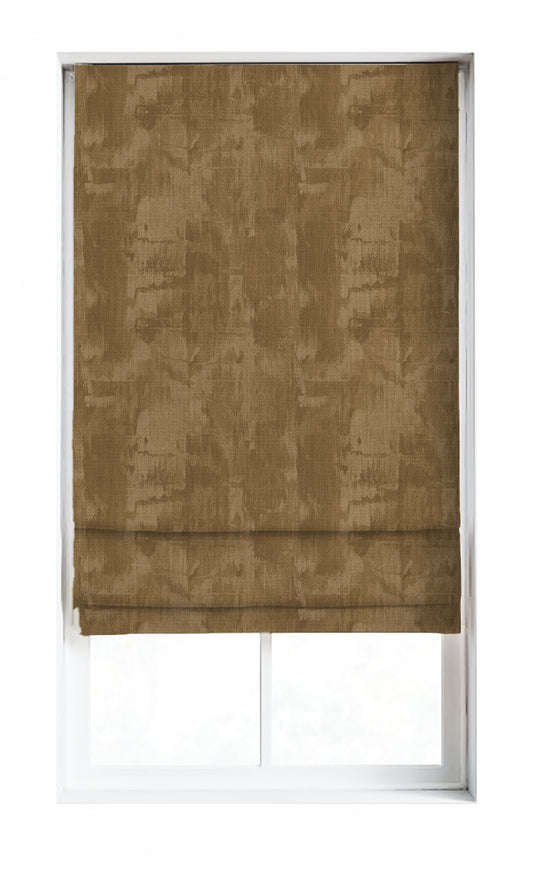 Watercolor Effect Striped Print Drapes (Brown/ Beige)