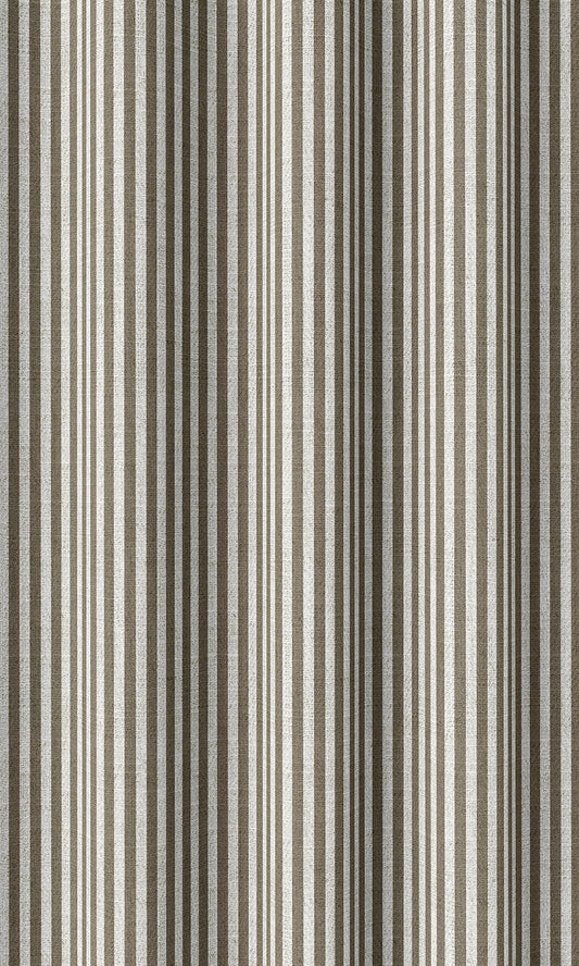 Striped Drapery (Tan Brown/ White)