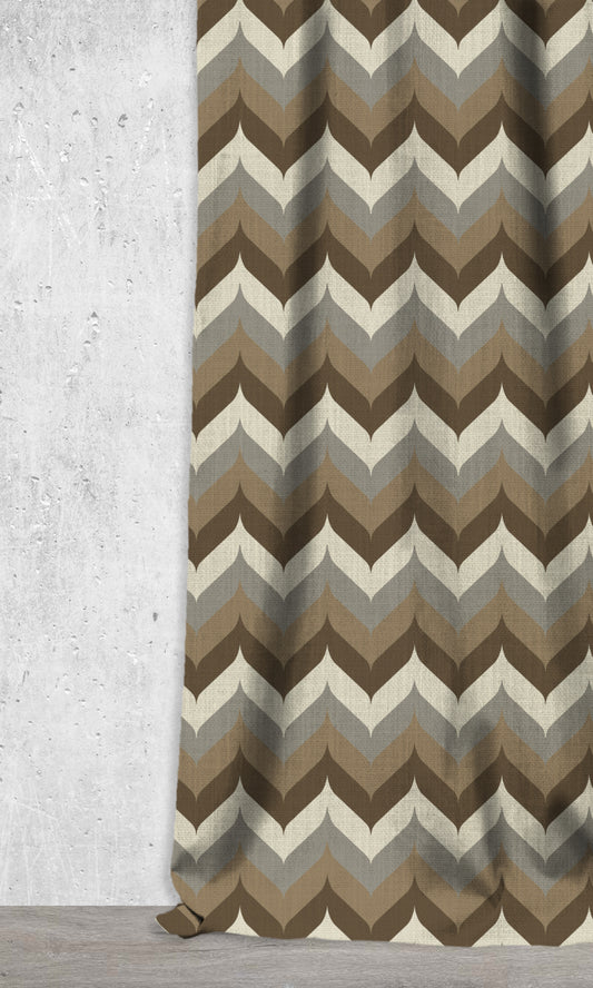 Custom Printed Window Home Décor Fabric Sample (Grey/ Brown)