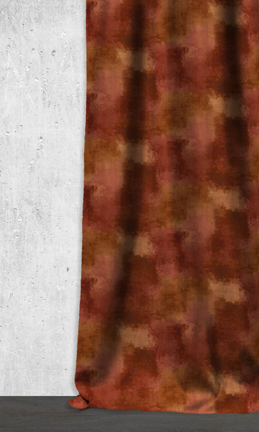 Dimout Home Décor Fabric By the Metre (Copper Red/ Gold/ Orange)