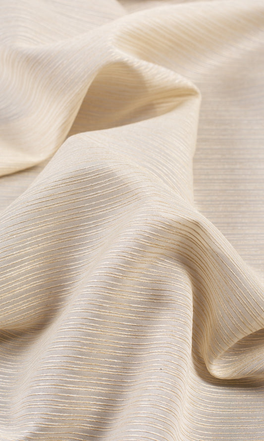 Striped Sheer Home Décor Fabric By the Metre (Champagne Beige)