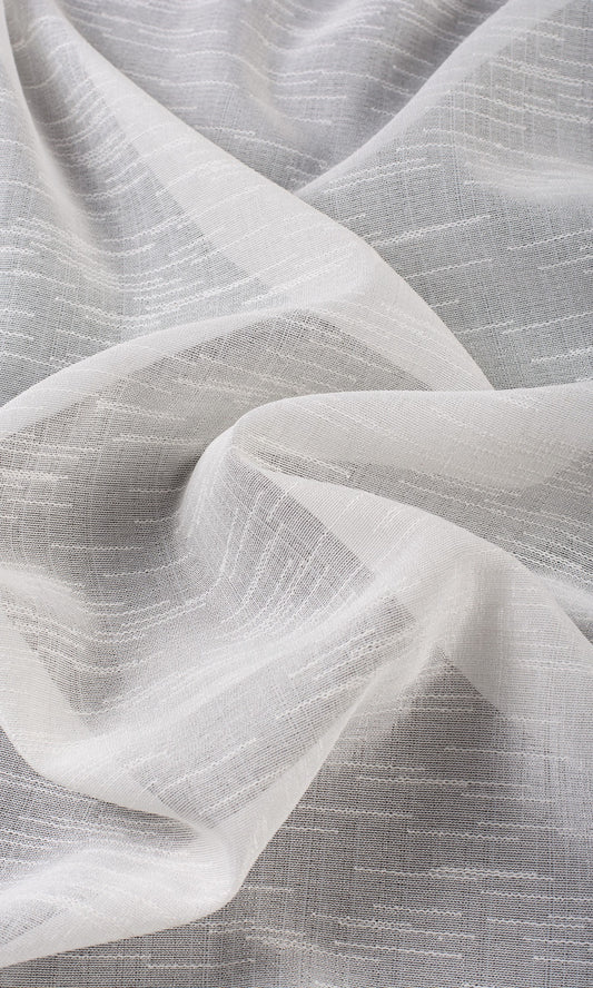 Textured Sheer Home Décor Fabric By the Metre (White)