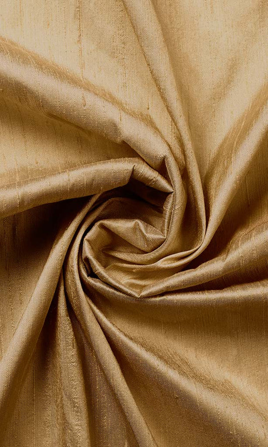 Custom Silk Curtains/ Drapes (Golden Brown)