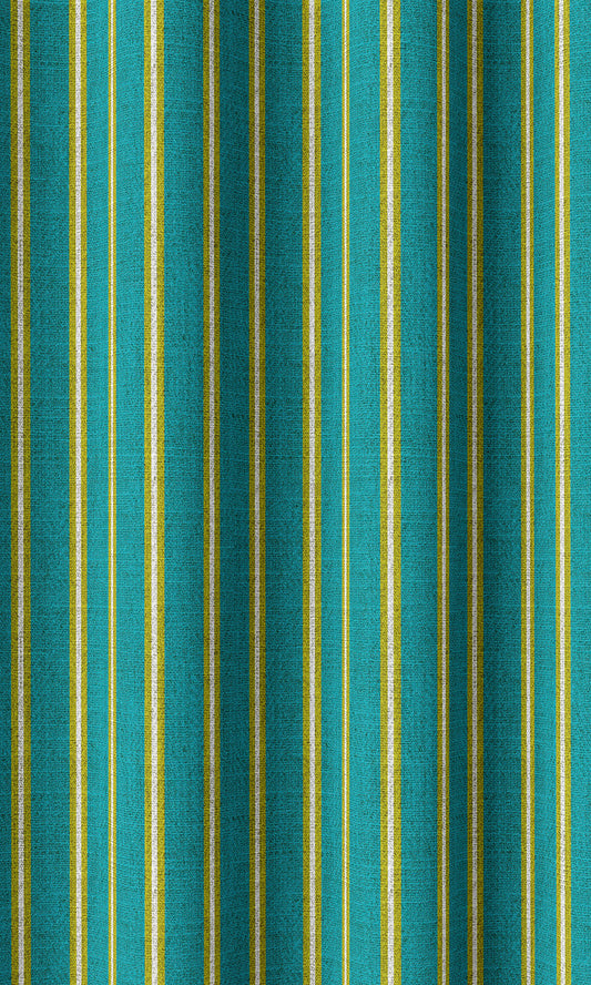 Custom Striped Print Home Décor Fabric Sample (Blue/ Green)