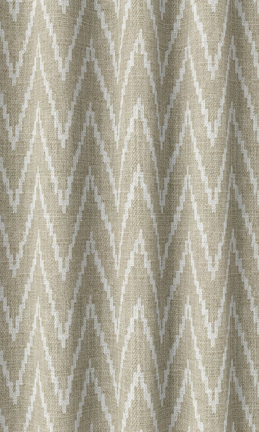 Houndstooth Print Drapery (Beige/ White)