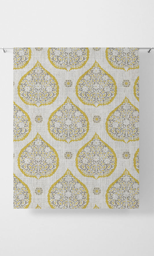 Paisley Home Décor Fabric Sample (Yellow/ Gray)