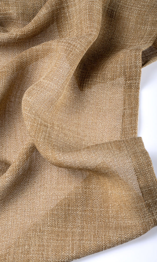 Textured Sheer Curtain Panels (Peanut Brown)