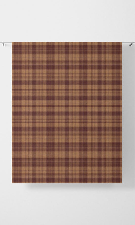 Plaid Print Home Décor Fabric Sample (Muted Orange/ Deep Purple)