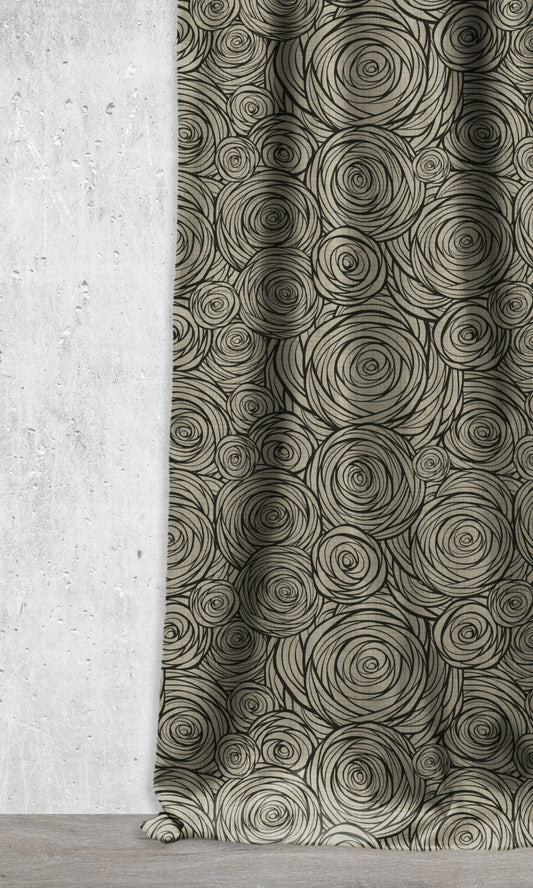 Printed Drapes (Black/ Stone Grey)