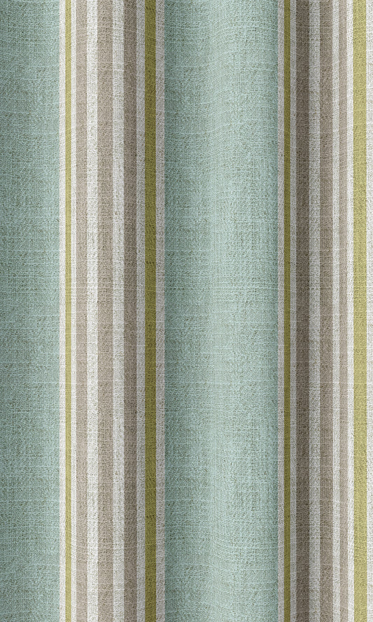 Striped Drapery (Turquoise Blue/ Green)