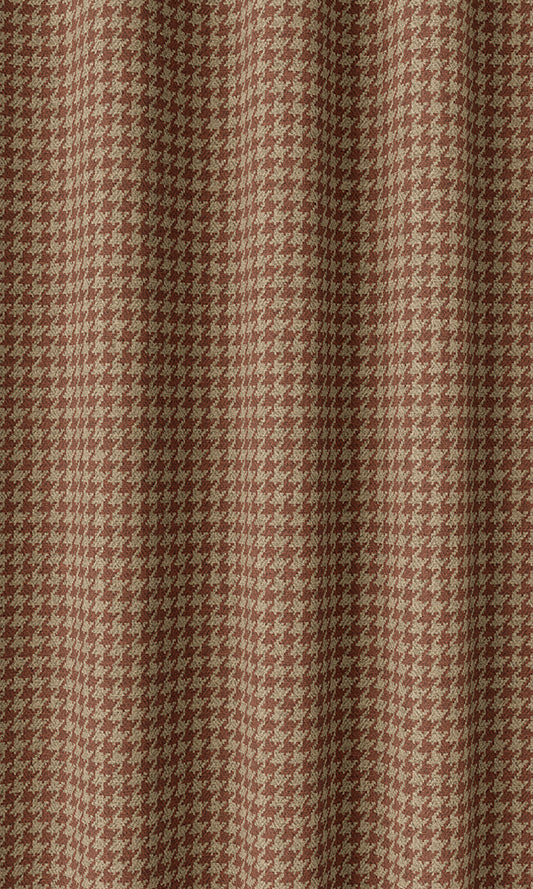 Houndstooth Print Home Décor Fabric By the Metre (Red & Beige)