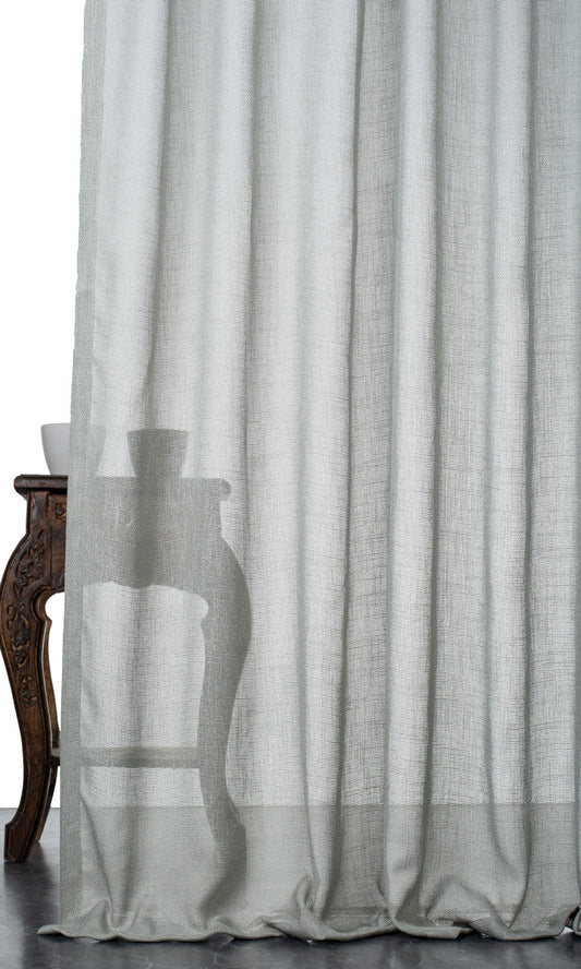 Textured Sheer Home Décor Fabric By the Metre (Pewter Gray)