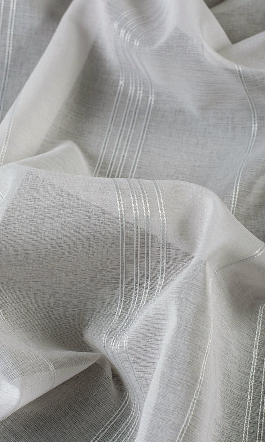 Striped Sheer Home Décor Fabric Sample (Grey)