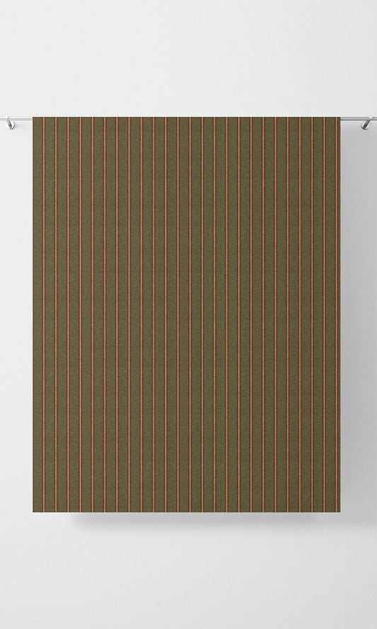 Custom Striped Window Home Décor Fabric Sample (Green & Red)