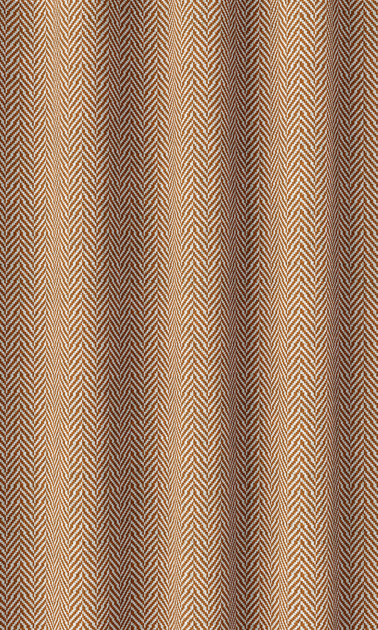 Herringbone Print Home Décor Fabric By the Metre (Orange/ White)